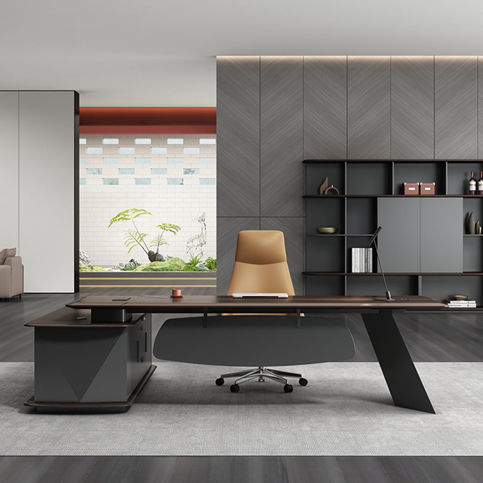 Amazon.com: OUDINI L-Shaped Executive Office Desk Wooden Office